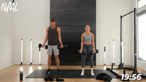 two people performing bicep curls in a back and bicep workout