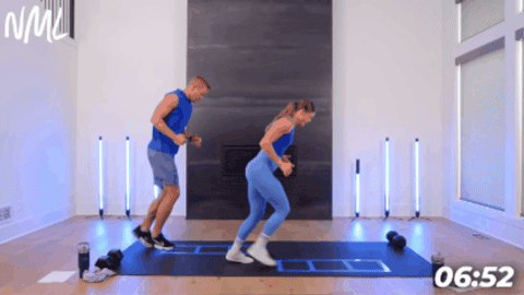 man and woman performing series of quick feet runs to increase speed and agility