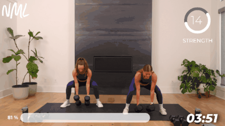 2 women performing sumo squats to target glutes