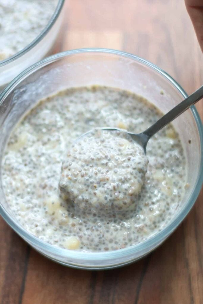 Make ahead Banana chia pudding recipe.
