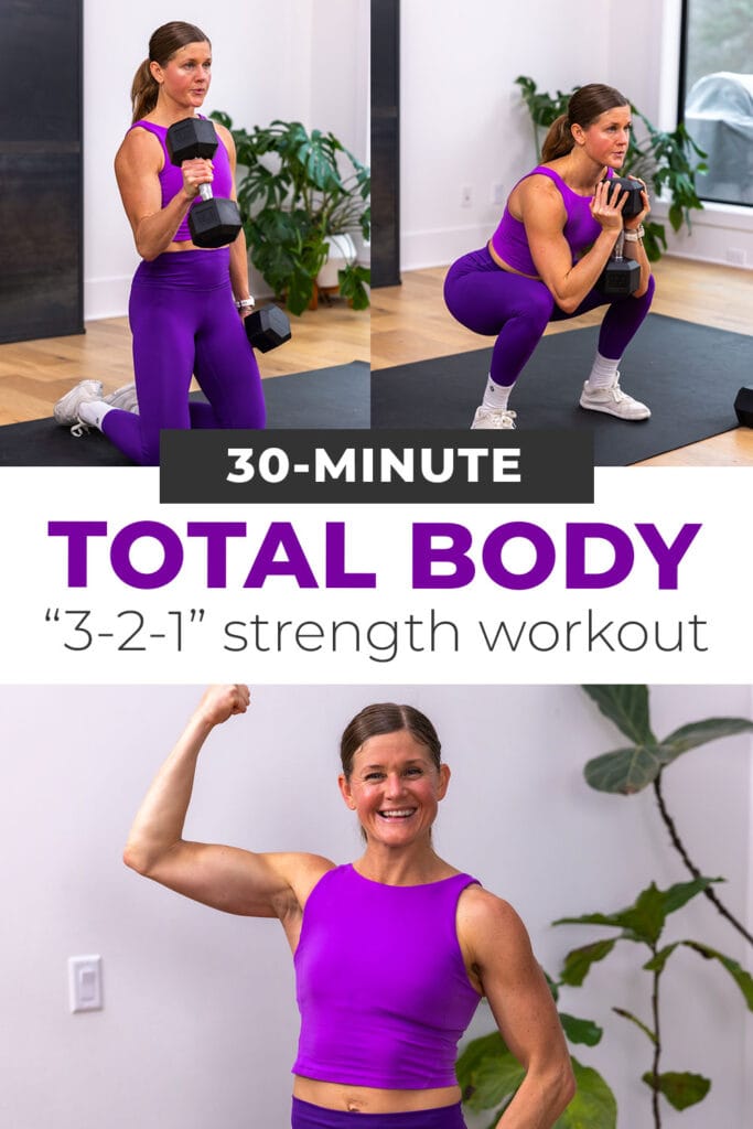 3 exercises from full body strength workout at home
