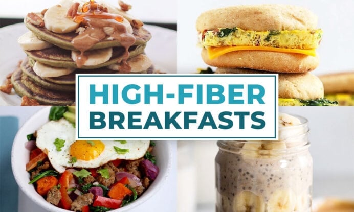 four recipes from high fiber breakfast recipe list