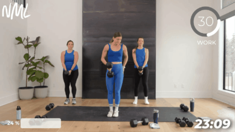 women performing beginner version of lateral lunge exercise