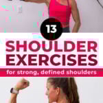 woman performing shoulder exercise as part of shoulder workouts roundup exercise
