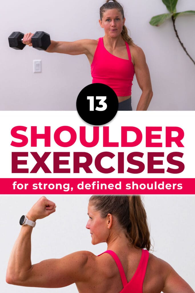 woman performing shoulder exercise as part of shoulder workouts roundup exercise