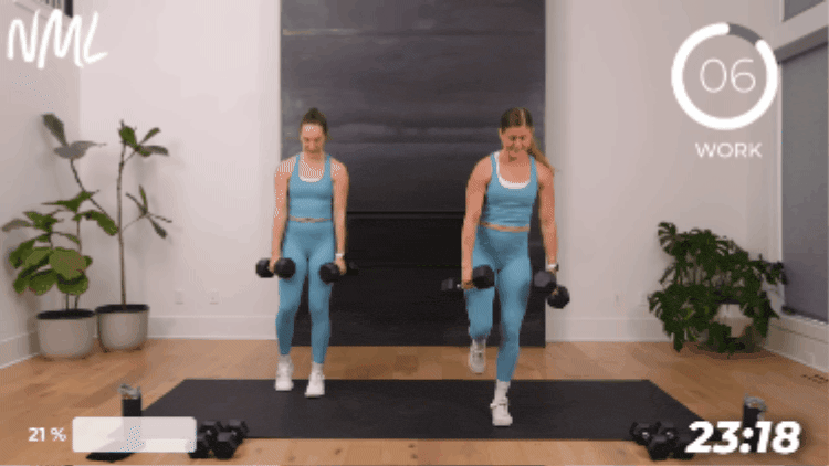 women performing a single leg deadlift as part of core workouts at home example