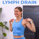 Woman performing lymph drain exercises