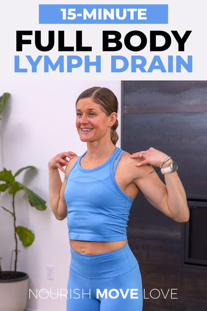 Woman performing lymph drain exercises