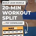Woman performing lateral raise in front of max 20 calendar pdf download