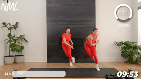 two women performing skaters in a walking workout