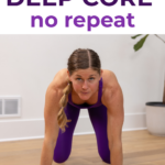 woman performing a bear crawl hover as part of the best deep core exercises