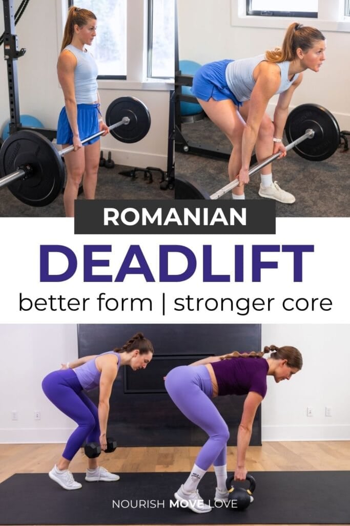 women performing a romanian deadlift
