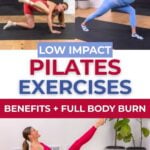 Benefits of Pilates Pin - woman demonstrating a variety of Pilates exercises