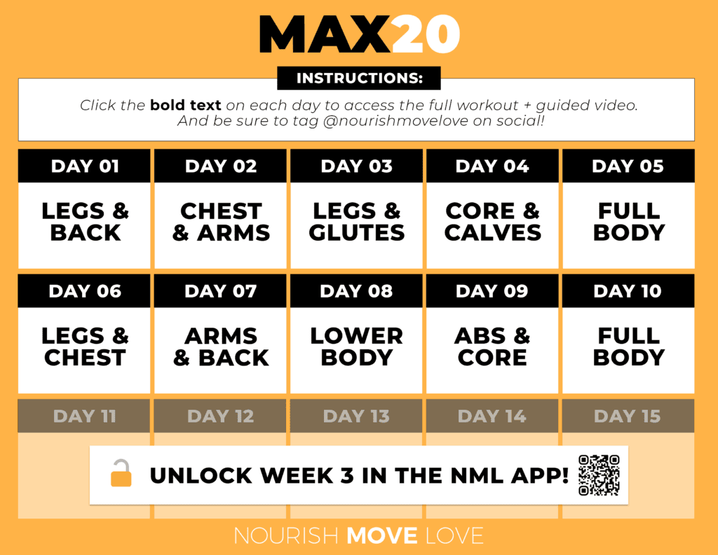 Max 20 3 week program calendar pdf image