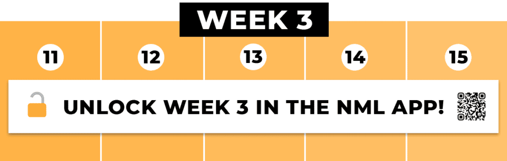 Week 3 calendar graphic of Max 20 download the third week inside the NML App