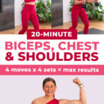 three exercises from chest and arm workout at home - max 20 day 2