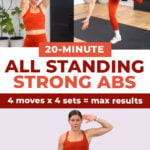 3 exercises from standing calves and core workout - max 20 day 4