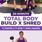 three exercises from full-body workout for women max 20 day 5