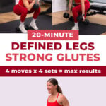 3 exercises from leg and glute workout for women - max 20 day 8