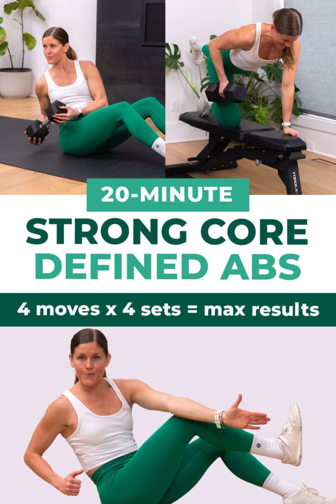 3 exercises from core workout with weights - max 20 day 9