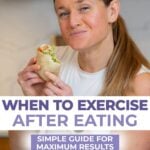 Women getting a high protein wrap as a PDF of tips of how long after eating.