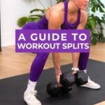 Graphic about how to pick the best workout split with two women doing a squat hold