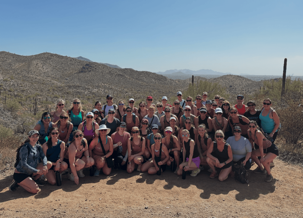Group of women on a hike in Phoenix, AZ.