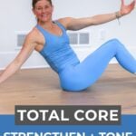Women doing a core exercises as a total core strengthen and tone. 10 moves at home.