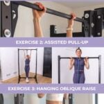 Pull up exercises PDF with a women showing how to do a banded pull up.